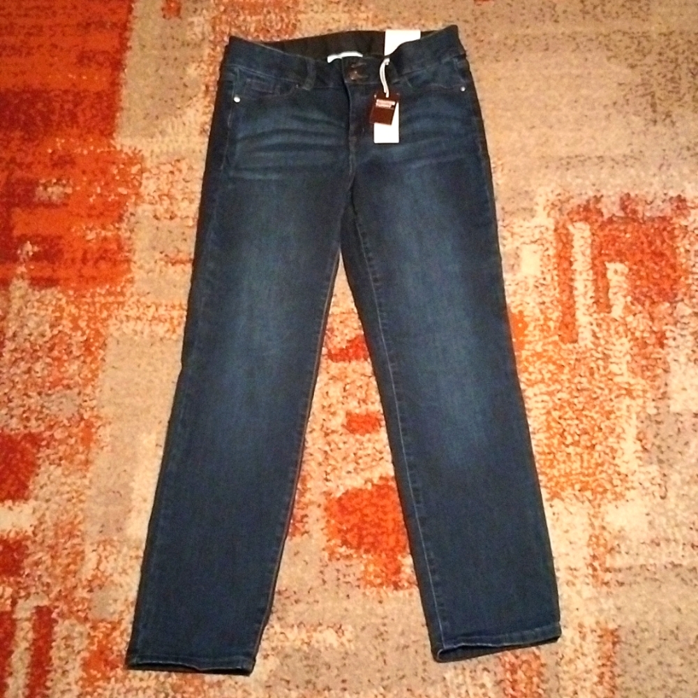 Women's Lane Bryant size 12s (Short) straight high rise dark wash jeans NWT